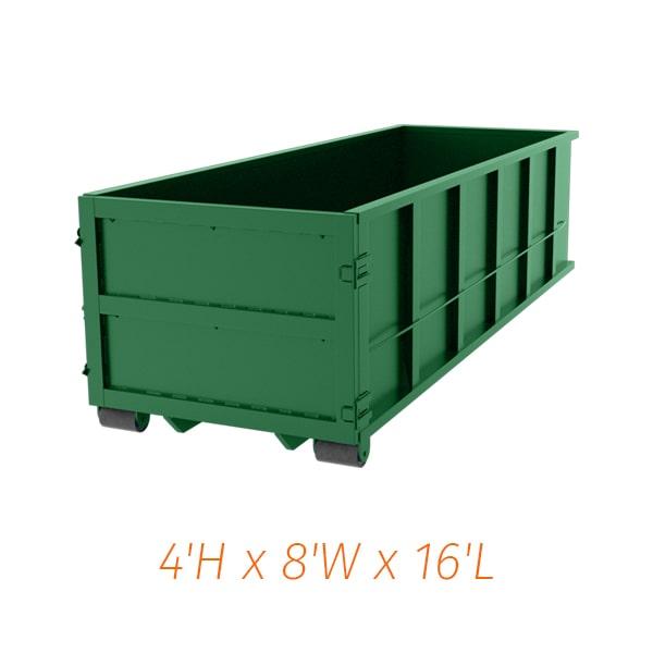 fifteen yard dumpsters have weight restrictions which vary by rental company and location